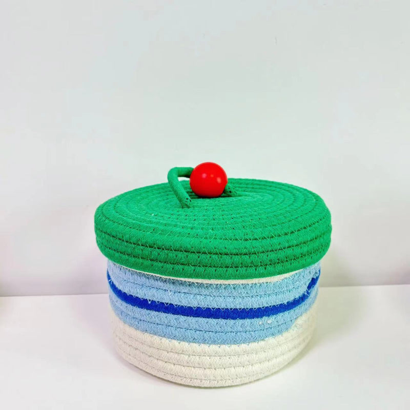 Home Cotton Weaving Storage Basket Ins Wind Vegetable Toy Living Room Miscellaneous Display Underwear Storage Bins & Baskets