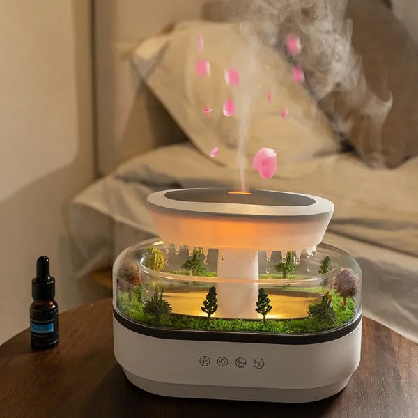 Smart Cool Mist Raindrop Air Humidifier For Garden Landscape Christmas Tree White Noise Oil Aroma Diffuser Portable Humidifiers