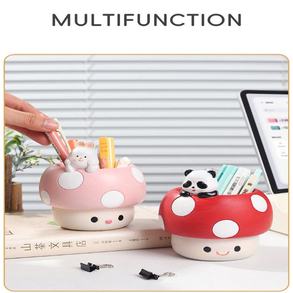 Horticultural Cartoon Creative Fun Mushroom Resin Flower Pot Container Desktop Landscape Potted Utensils Planters & Vases
