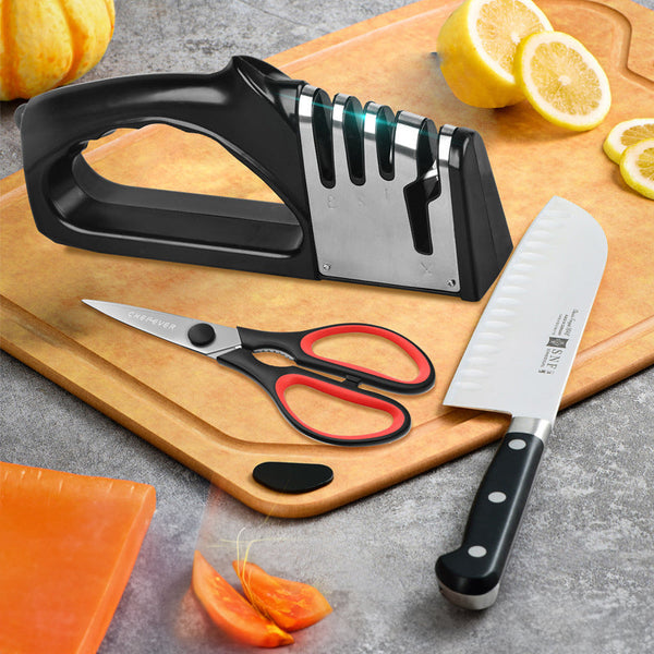 4 Stage Kitchen Knife Sharpener Multifunctional Portable Non Slip Base Gadget Sharpeners