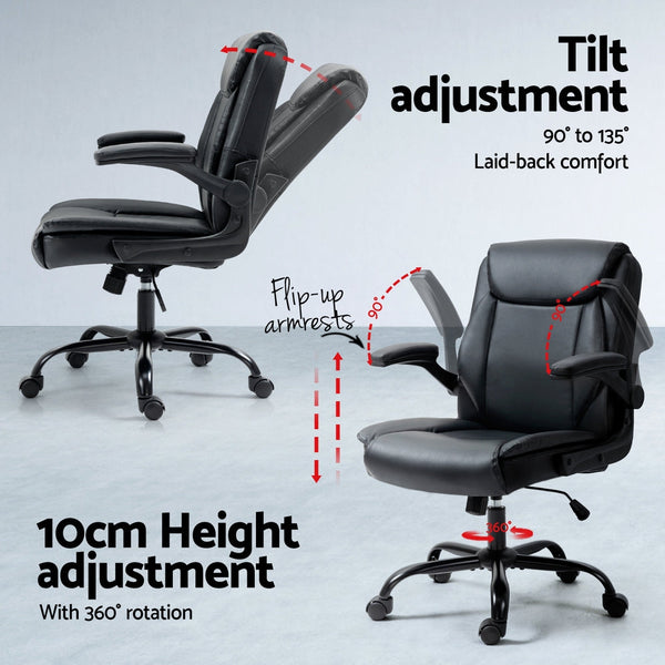 Artiss Computer Desk Executive Sets Black Office Chairs