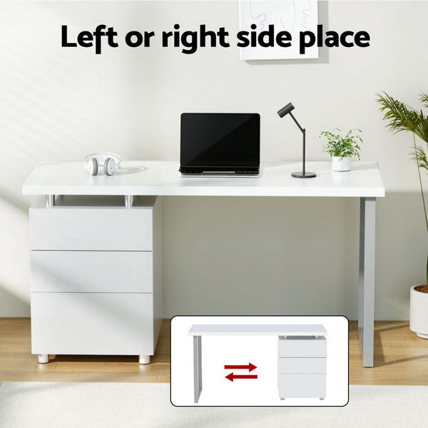 Artiss Computer Desk Drawer White 140Cm Home Office Desks