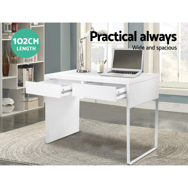 Home Office Desks Artiss Computer Desk Drawer White