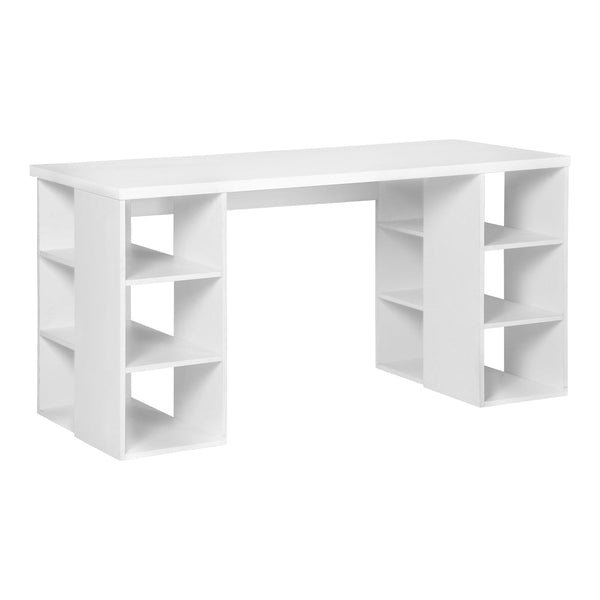 Melamine Home Office Desk With Storage Shelves White 150 Centimetre Home Office Desks