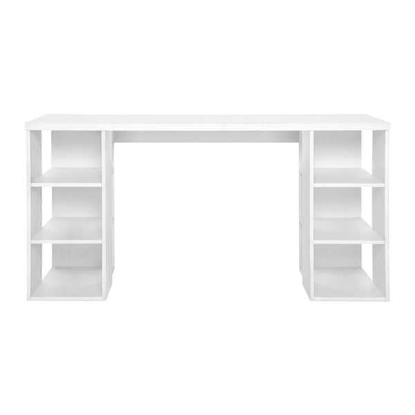 Melamine Home Office Desk With Storage Shelves White 150 Centimetre Home Office Desks