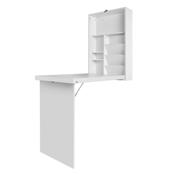 Particle Board Home Office Desk Foldable Wall Mounted Bookshelf White Home Office Desks
