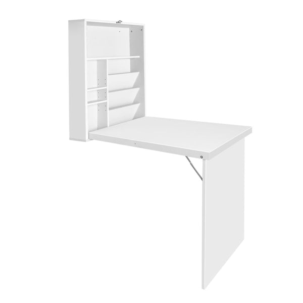 Particle Board Home Office Desk Foldable Wall Mounted Bookshelf White Home Office Desks