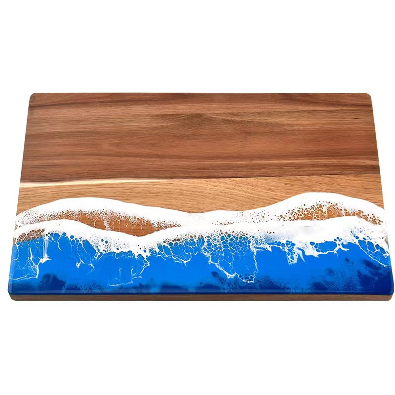 Wood And Resin Cutting Board Ocean Epoxy Serving Cheese Cutting Boards
