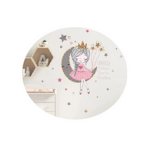 Cartoon Dance Girl Kitty Butterfly Wall Decal Paper Room Home Stickers Cute Ballet Decoration For Bedroom Wall Stickers