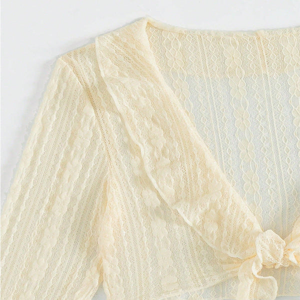 Solid Color Mesh Long Sleeved Hooded Swimsuit Beach Bikini Split Women's Four Piece Set Swimwear