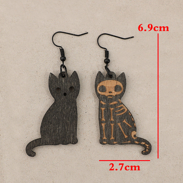 Alloy Hook Cat Earrings
