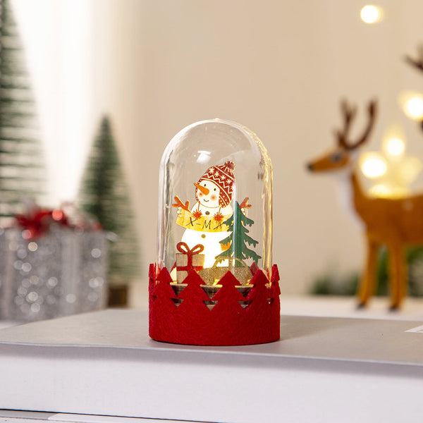 Christmas Decoration Led Wooden Figurine Cartoon Santa And Reindeer Window Display Seasonal Decorations