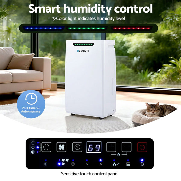 Devanti 16L Dehumidifier With 5.5L Tank White Dehumidifiers