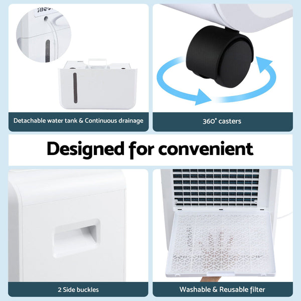 Devanti 70L Commercial Dehumidifier With 8.5L Tank & Carbon Filter Dehumidifiers