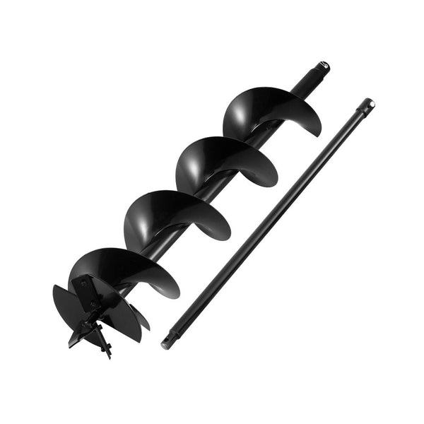 Giantz Post Hole Digger Auger Drill Bit 200Mm With 80Cm Extension Shaft Black Post Hole Diggers & Augers