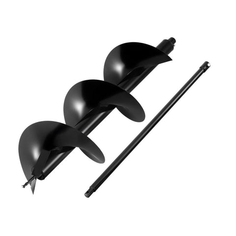 Giantz Post Hole Digger Auger Drill Bit 300Mm With 80Cm Extension Shaft Black Post Hole Diggers & Augers