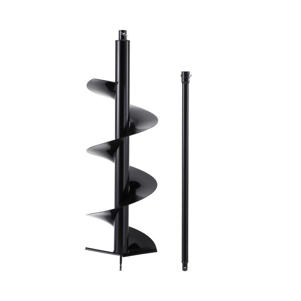 Giantz Post Hole Digger Auger Drill Bit 300Mm With 80Cm Extension Shaft Black Post Hole Diggers & Augers