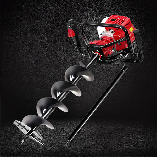 Giantz 92Cc Post Hole Digger 200Mm Petrol Drill Extension Bits Auger Post Hole Diggers & Augers