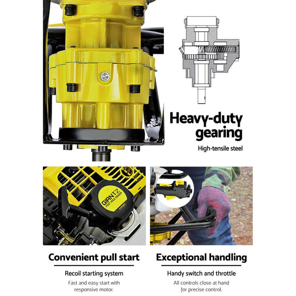 Giantz 92Cc Post Hole Digger Motor Only Petrol Engine Yellow Post Hole Diggers & Augers