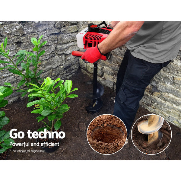 Giantz 80Cc Post Hole Digger Motor Only Petrol Engine Red Post Hole Diggers & Augers