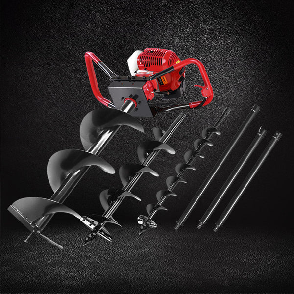 Giantz 80Cc Petrol Post Hole Digger Extension Auger Bits Kit Post Hole Diggers & Augers