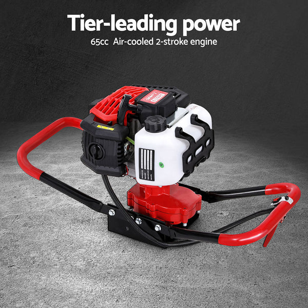 Giantz 65Cc Post Hole Digger Petrol Motor Drill Extension Auger Bits Kits Post Hole Diggers & Augers