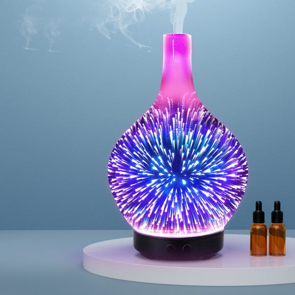 Devanti Ultrasonic Aroma Aromatherapy Diffuser 3D Light Oil Firework Humidifier Diffusers