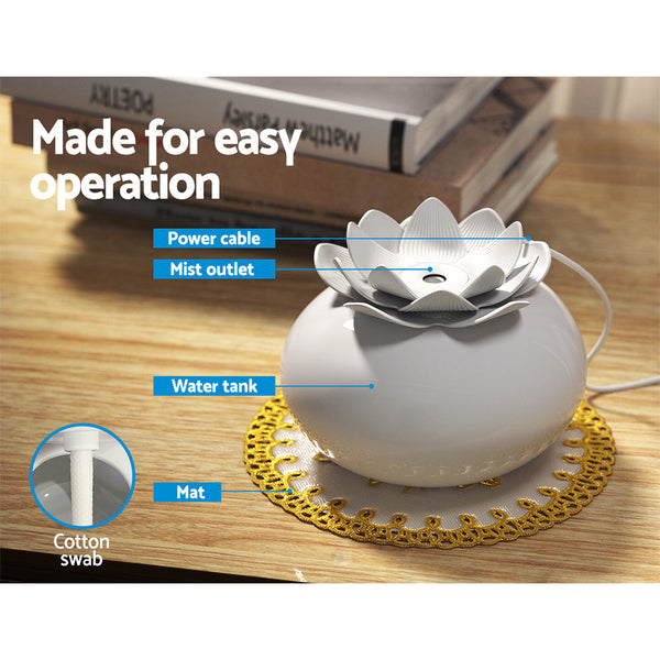 Devanti Aroma Diffuser Aromatherapy Lotus 200Ml Diffusers