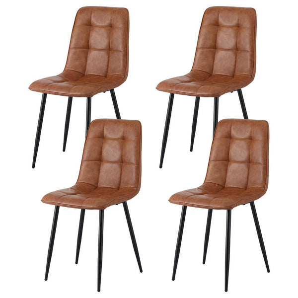 Artiss 4X Retro Pu Leather Kitchen Lounge Cafe Accent Brown Dining Chairs