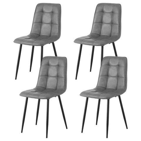 Artiss 4X Retro Pu Leather Kitchen Lounge Cafe Accent Chair Grey Dining Chairs