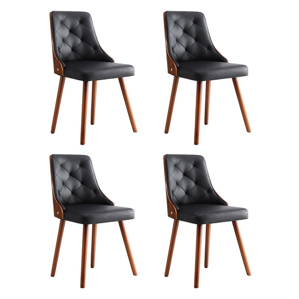1 Set Of 4 Artiss Black Pu Dining Chairs