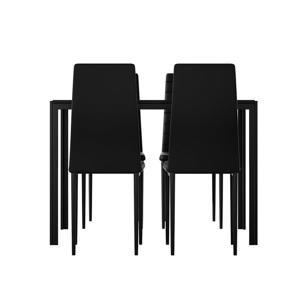 Powder Coated Metal Dining Set With Mdf Tabletop And Pvc Chairs Home Furniture Dining Sets