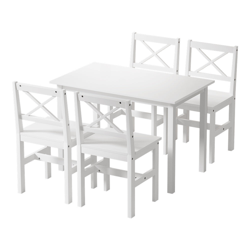Dining Chairs Artiss And Table Set 4 Cafe Of 5 Seater White