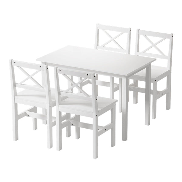 Dining Chairs Artiss And Table Set 4 Cafe Of 5 Seater White