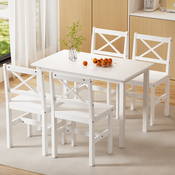 Dining Chairs Artiss And Table Set 4 Cafe Of 5 Seater White