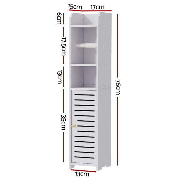 Artiss 2X Bathroom Storage Cabinet Toilet Roll Holder 76Cm White Bathroom Cabinets