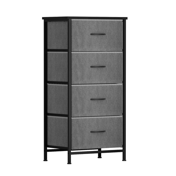 Artiss Chest Of 4 Drawers Storage Dresser Tallboy Grey Dressers & Chests Of Drawers