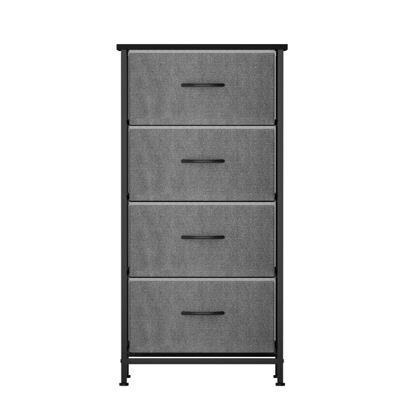 Artiss Chest Of 4 Drawers Storage Dresser Tallboy Grey Dressers & Chests Of Drawers