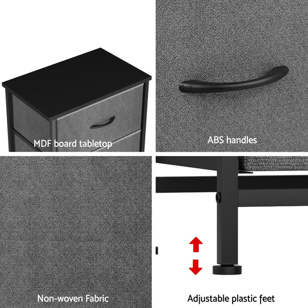 Artiss Chest Of 4 Drawers Storage Dresser Tallboy Grey Dressers & Chests Of Drawers