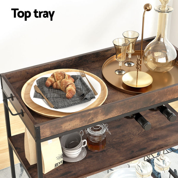 Artiss Kitchen Island Rolling Serving Cart Kitchen Carts