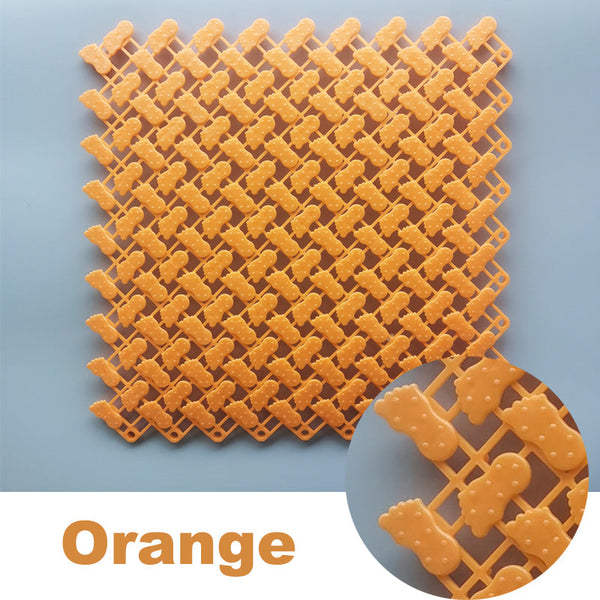 Splicing Mat Orange 25X25cm 10 Pieces Non Slip Bathroom Carpet Mesh Drainage Door Mats & Floor Mats