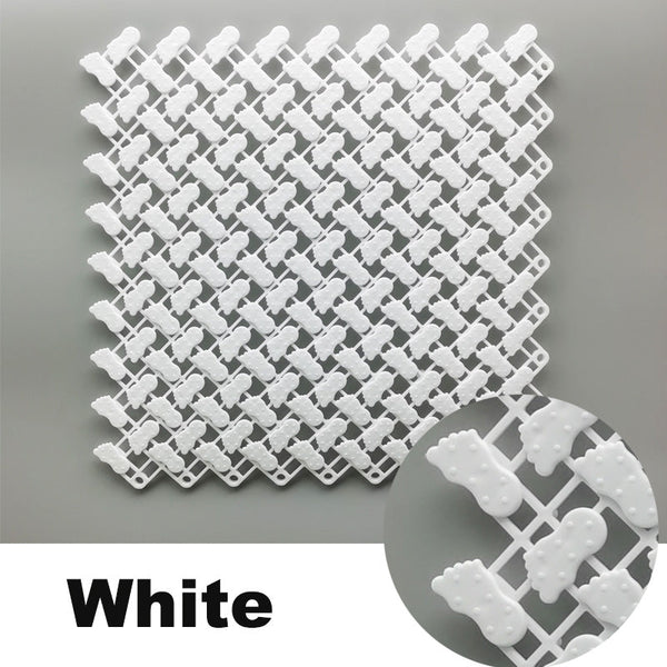 Splicing Mat White 25 Centimetre By 20 Pieces Non Slip Bathroom Door Mats & Floor Mats