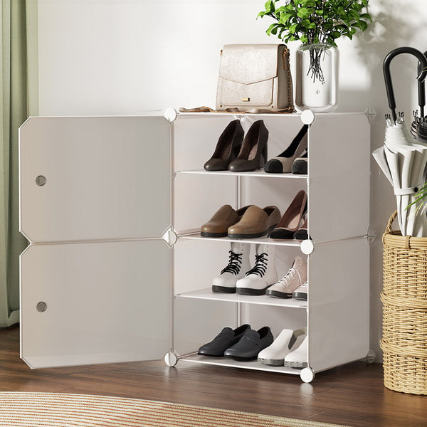 Eco Friendly Pp Plastic Shoe Rack Stackable Storage Cube Set Home Organisation Shoe Racks