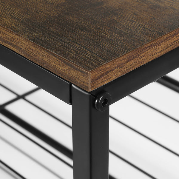 Artiss Shoe Rack 25 Pairs 5 Tier Storage Organiser Shelf Metal Frame Walnut Shoe Racks