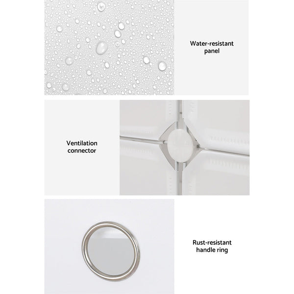 Pp Plastic Shoe Rack Stackable Modular Storage Cube Cabinet White Set Of Eight Shoe Racks