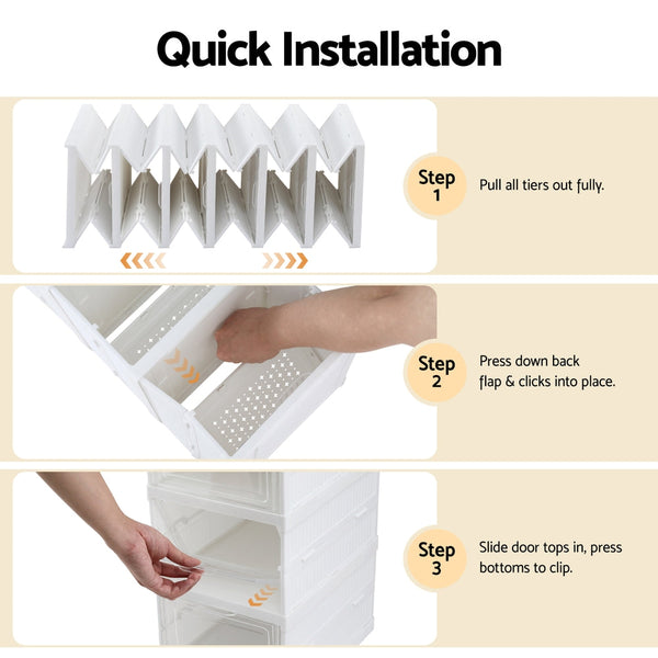 Artiss Foldable Shoe Rack Organizer 6 Tier Storage Shelf Hallway Shoe Racks