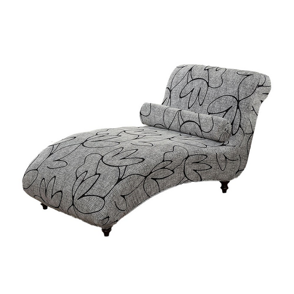 Printed Armless Chaise Lounge Cover With Pillowcase Stretch Protective Furniture Slipcover Slipcovers