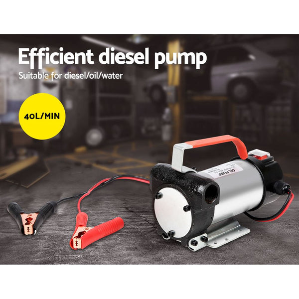 Giantz 12V Diesel Transfer Pump Electric Fuel Extractor Auto Accessories Fuel Pumps