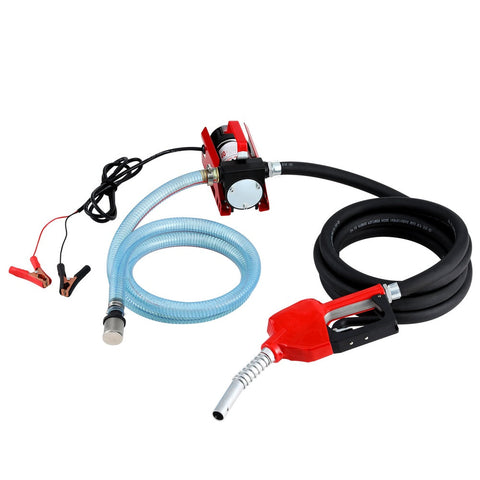 Giantz Fuel Transfer Pump Electric Diesel Kerosene 12V Dc 10Gpm Nozzle Hose Fuel Pumps