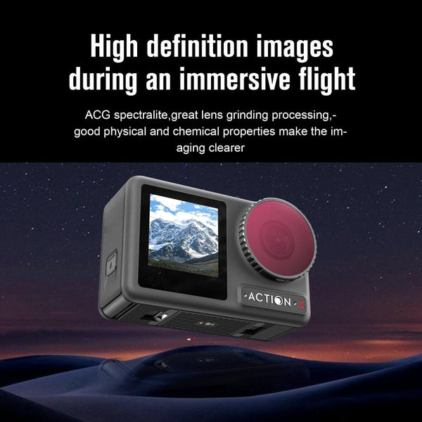 4 In Lens Filter For Dji Action With Nd8 Nd16 Nd32 And Cpl Filters